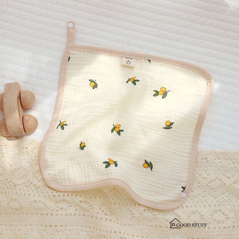 Yếm Ăn Hình Tam Giác Hai Lớp Bằng Cotton Dễ Thương Cho Bé 0-36 Tháng Tuổi