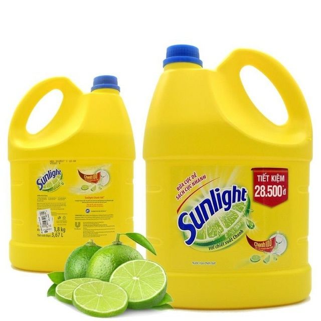 Can nước rửa bát Sunlight 3.8kg và 3.6kg đủ màu