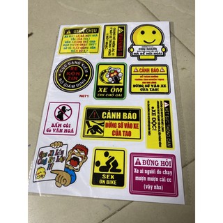 bộ 12 tem dán vui nhộn