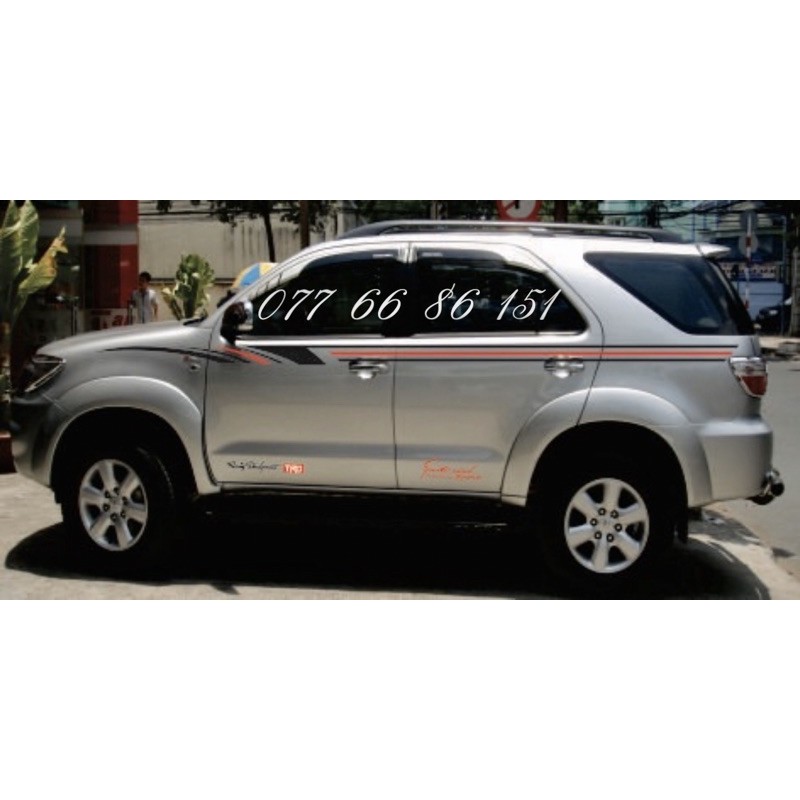 Tem dán sườn xe Innova, Fortuner, cho tất cả dòng xe