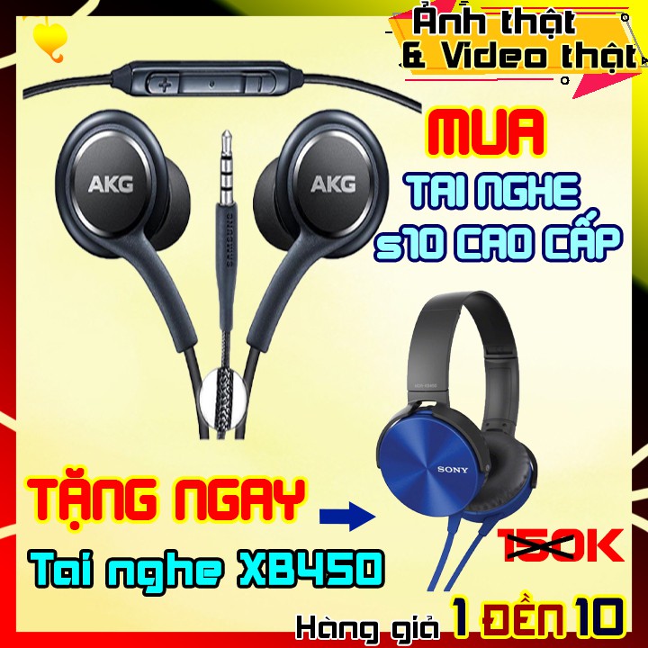 CAM KẾT LỖI 1 ĐỔI 1 | COMBO TAI NGHE SAMSUNG S10 + TAI NGHE XB450 | Tai nghe nhạc có dây. Tai nghe samsung