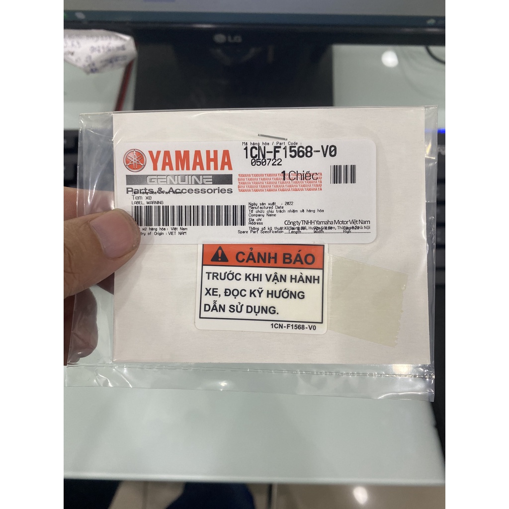 Tem dán cảnh báo xe máy chính hãng Yamaha - Yamaha Town Hương Quỳnh
