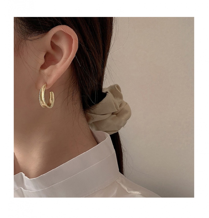 Khuyên tai nữ mạ vàng chấu bạc phong cách thời trang cổ điển