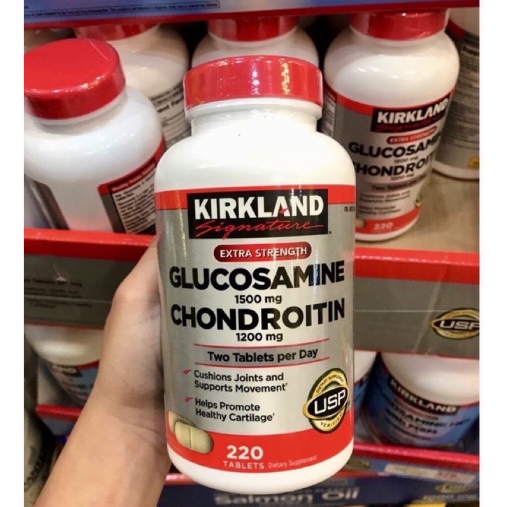 [HSD 12/2024] Viên uống bổ xương khớp KIRKLAND Glucosamine 1500mg with Chondrotin 1200mg của Mỹ 220 viên