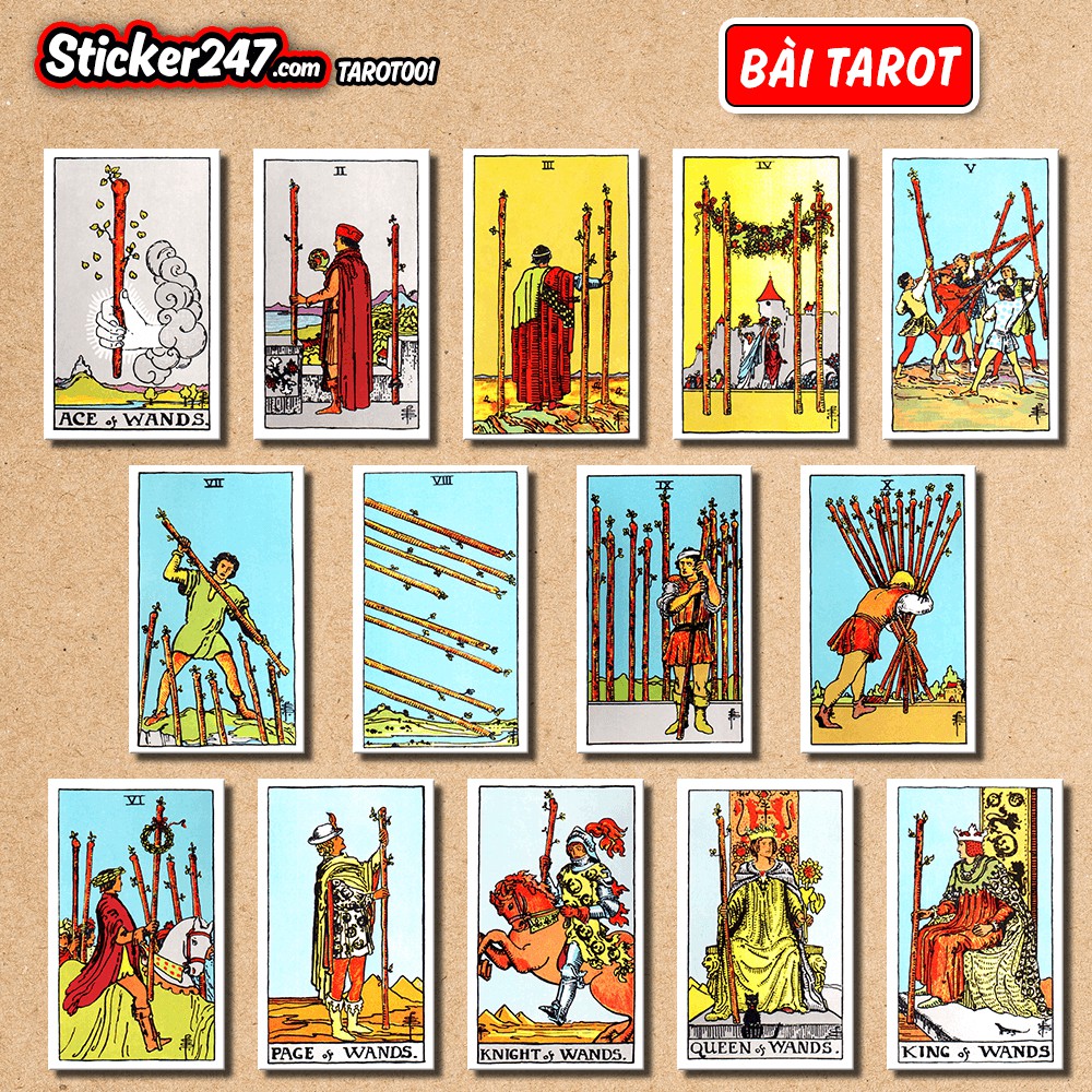 Sticker Bài Tarot Full bộ 78 lá 𝑭𝒓𝒆𝒆𝒔𝒉𝒊𝒑 hình dán decal chống nước, dán laptop, điện thoại, mũ bảo hiểm