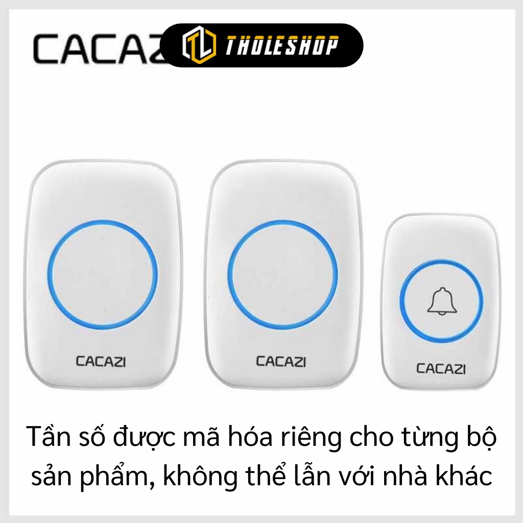 Chuông Cửa - Chuông Cửa Không Dây Cacazi, 38 Kiểu Chuông, 4 Mức Âm Lượng, Chống Nước 9472