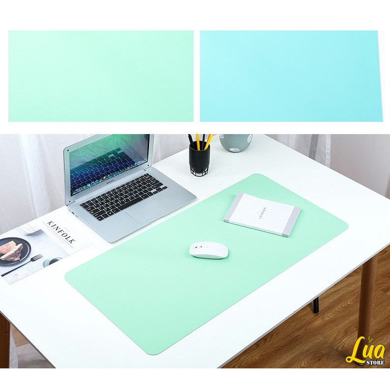 Thảm da trải bàn làm việc Deskpad 2 màu chống nước - Tấm lót chuột bằng da - Tấm lót da trải bàn máy tính và laptop