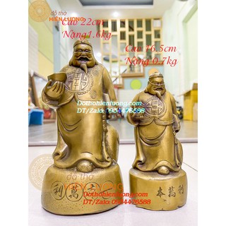 Tượng lão quản gia bằng đồng thau nguyên chất cao 22cm - vật phẩm phong thủy