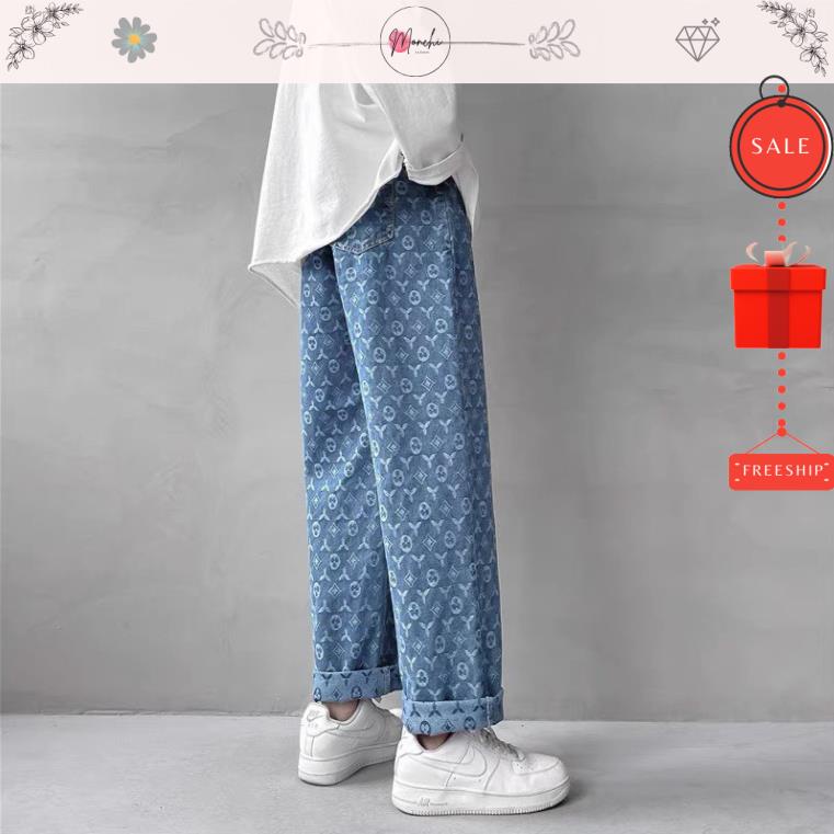 Quần Jeans LV Ống Đứng In Họa Tiết Phong Cách Hàn Quốc Size S,M,L,XL,XXL | BigBuy360 - bigbuy360.vn