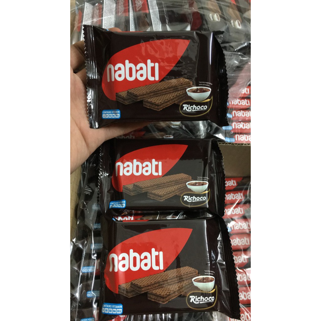 Lốc 10 gói bánh xốp Nabati vị phô mai/chocolate 20g