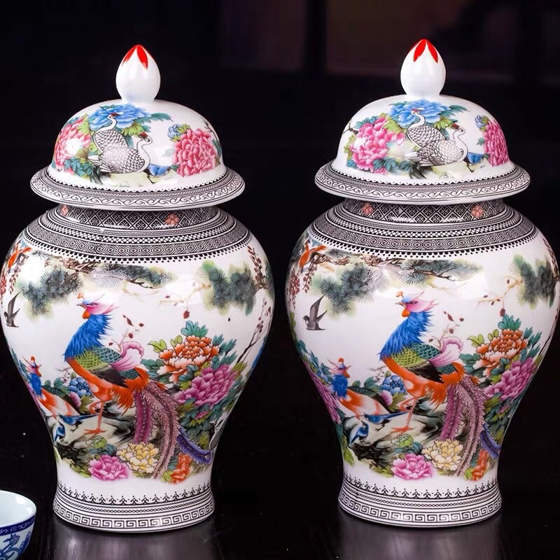 Choé cốc mũ gốm sứ cao cấp dung tích 1lít, trang trí phòng khách, ban thờ