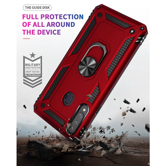 Ốp Điện Thoại Cứng Dạng Giáp Chống Rơi Có Vòng Đỡ Nam Châm Cho Samsung Galaxy A90 A80 A8 A7 A6 A5 Plus M31 M21 M30 A40S M30S