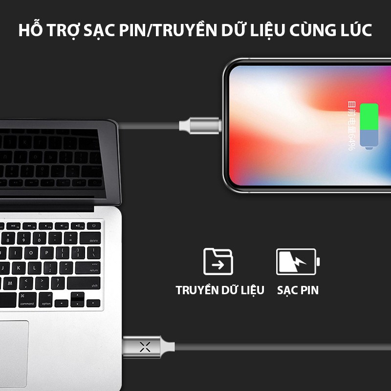 Cáp sạc đèn LED Cát Thái phát sáng theo âm nhạc, tiết kiệm điện năng, tốc độ sạc 2A, hỗ trợ sạc pin và truyền dữ liệu