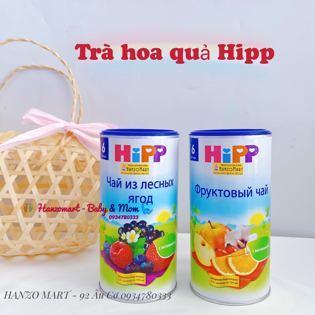 Trà hoa quả trái cây bé ăn dặm HIPP nội địa Nga 200gr