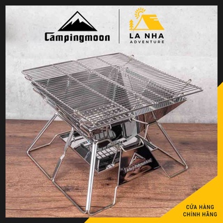Bếp nướng than dã ngoại gấp gọn Campingmoon MT-2 Chính hãng Là Nhà kèm túi xách tiện lợi