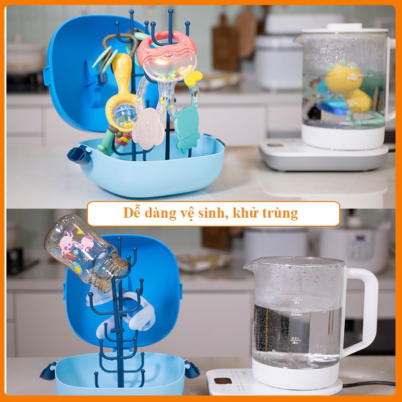 Gặm nướu cho bé, bộ xúc xắc lục lạc 9, 13 món có hộp đựng hình cá heo dễ thương, tiệt trùng được