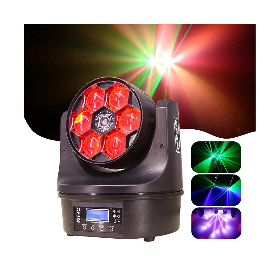 [GTP] ĐÈN MOVING MINI 6 MẮT BEE + LASER , THÍCH HỢP DÙNG TRONG QUÁN BAR , DISCO , DJ .