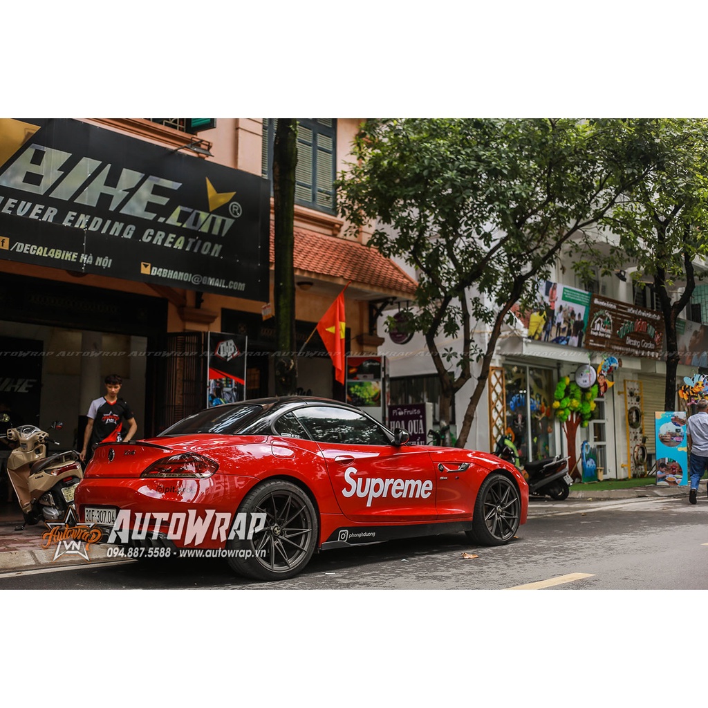 Tem họa tiết xe Z4 Supreme - Tem họa tiết ô tô BMW, tem dán sườn xe thể thao