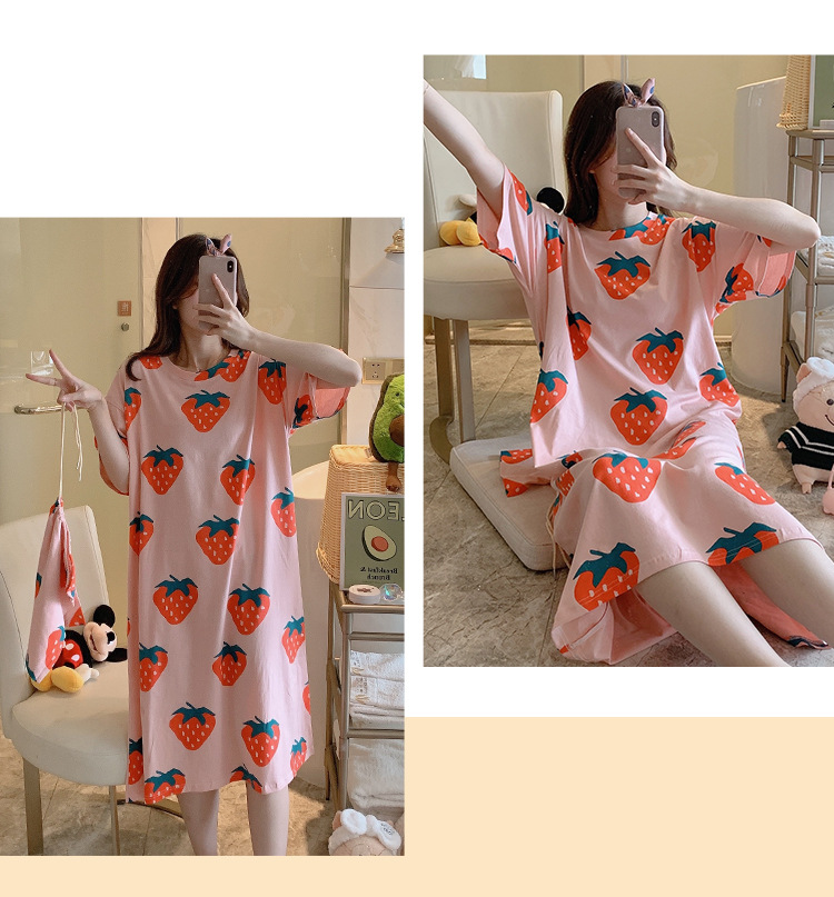 Đầm Ngủ Cotton Kèm Túi Cho Phụ Nữ Mang Thai