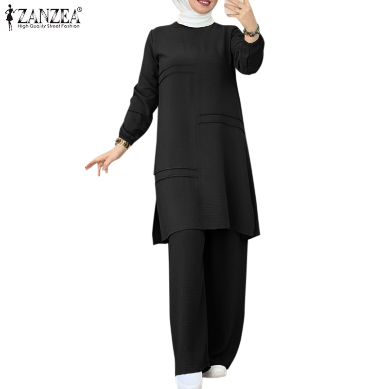 Zanzea Quần Dài Lưng Thun Ống Rộng Thời Trang Cho Phụ Nữ Hồi Giáo