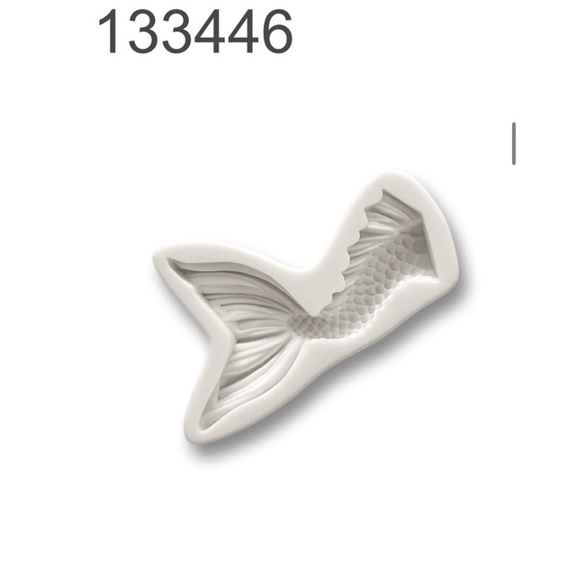 [133446] khuôn silicon đuôi cá cong trang trí bánh