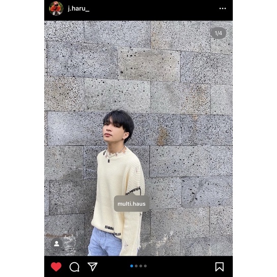 Áo len custom form oversize dropshoulder