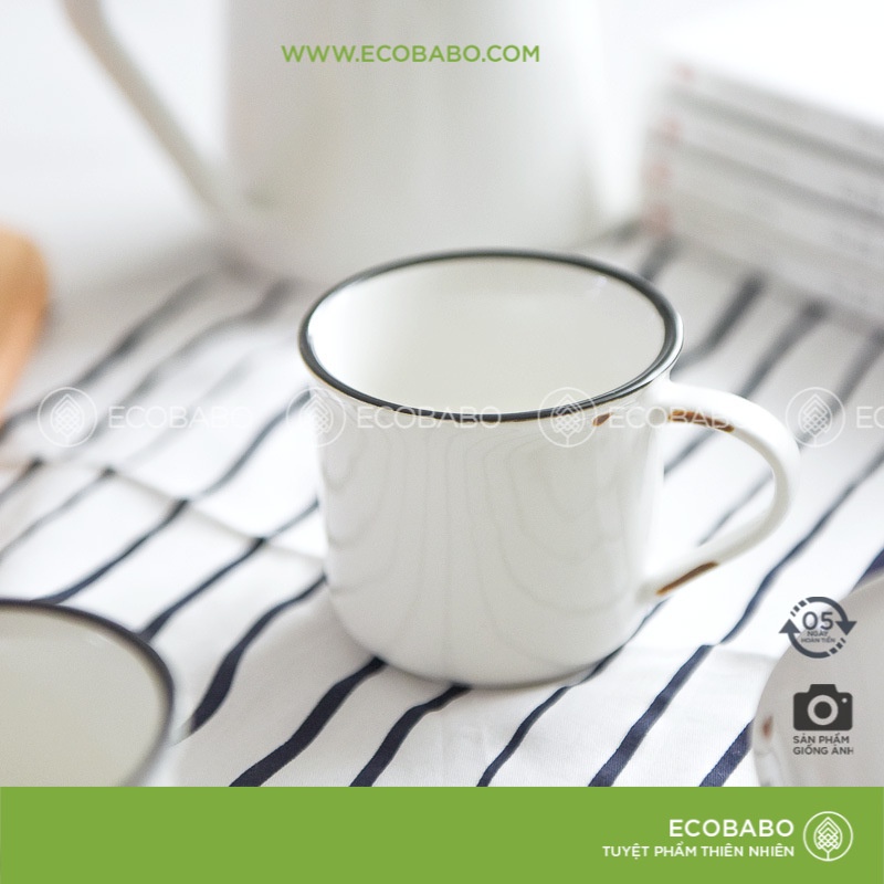Cốc gốm sứ cafe cổ điển phong cách tối giản Nhật bản - Ecobabo