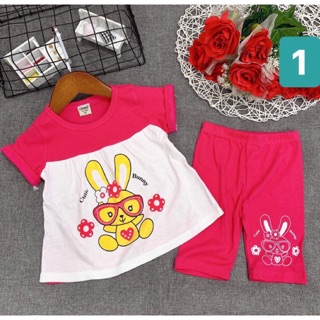 Bộ thun bozip bé gái size 10-24kg