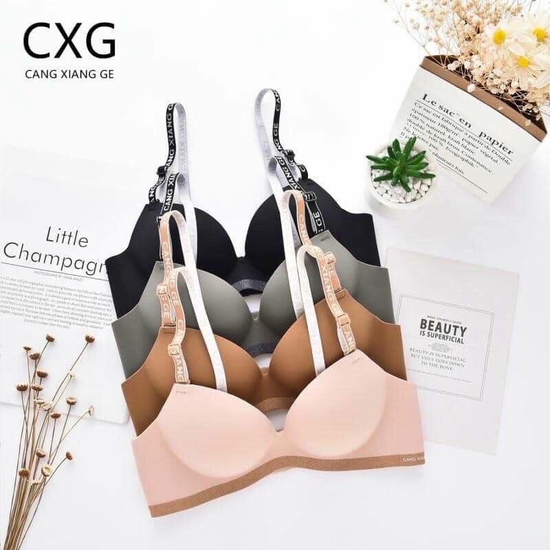 Áo Ngực Nữ Su Đúc Không Gọng Nâng Ngực Dây Chữ Viền Lai Đẹp Nổi Bật Hieu Store24h - A19