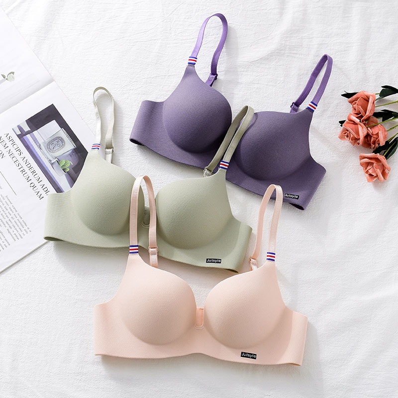 Sutiã Push Up Sem Costura Estilo Britânico Seda Fria YR