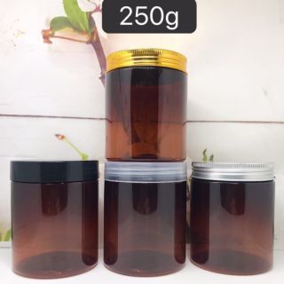 Hủ nhựa pet Nâu/Trong 250g / hủ đựng mỹ phẩm