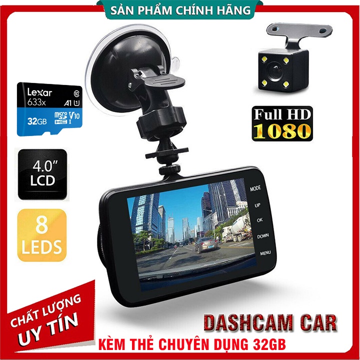 [CHÍNH HÃNG 4 INCH]Camera Hành Trình Onvizcam CX5 Ô tô trước sau full HD tích hợp 8 Đèn LED - 1080P