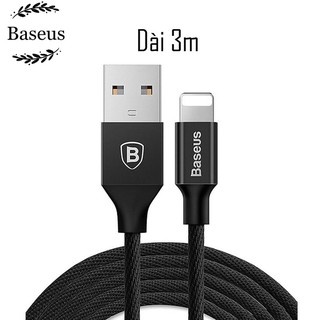 Cáp sạc nhanh iphone/ ipad dài 3m chính hãng baseus