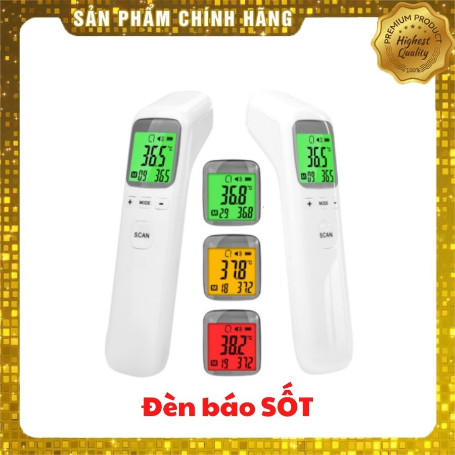 Nhiệt kế hồng ngoại có đèn báo sốt , đo nước pha sữa , nước tắm nhiệt độ phòng an toàn cho bé