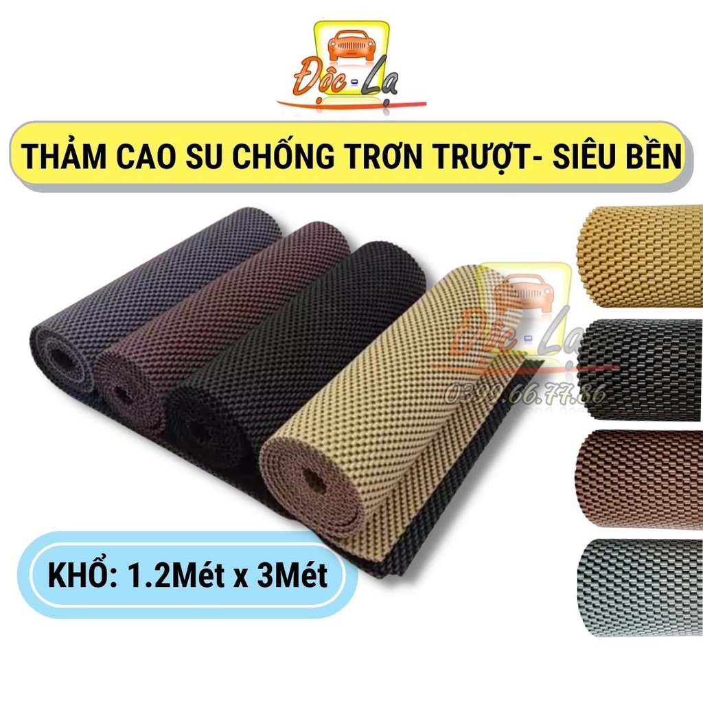 Thảm lót sàn cao su khổ lớn 1200cm x 3000cm vân 3D chống trơn trượt, không mùi hôi, siêu bền