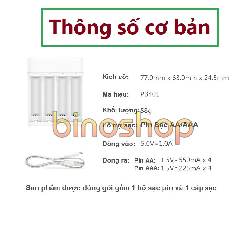 Bộ sạc pin AA/AAA Zmi - Xiaomi