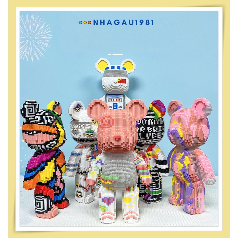 Đồ Chơi Lắp Ráp Gấu Bearbrick Cỡ Lớn 35cm 50cm Tặng Kèm Búa Inox Lắp Ráp Shop Nhagau1981