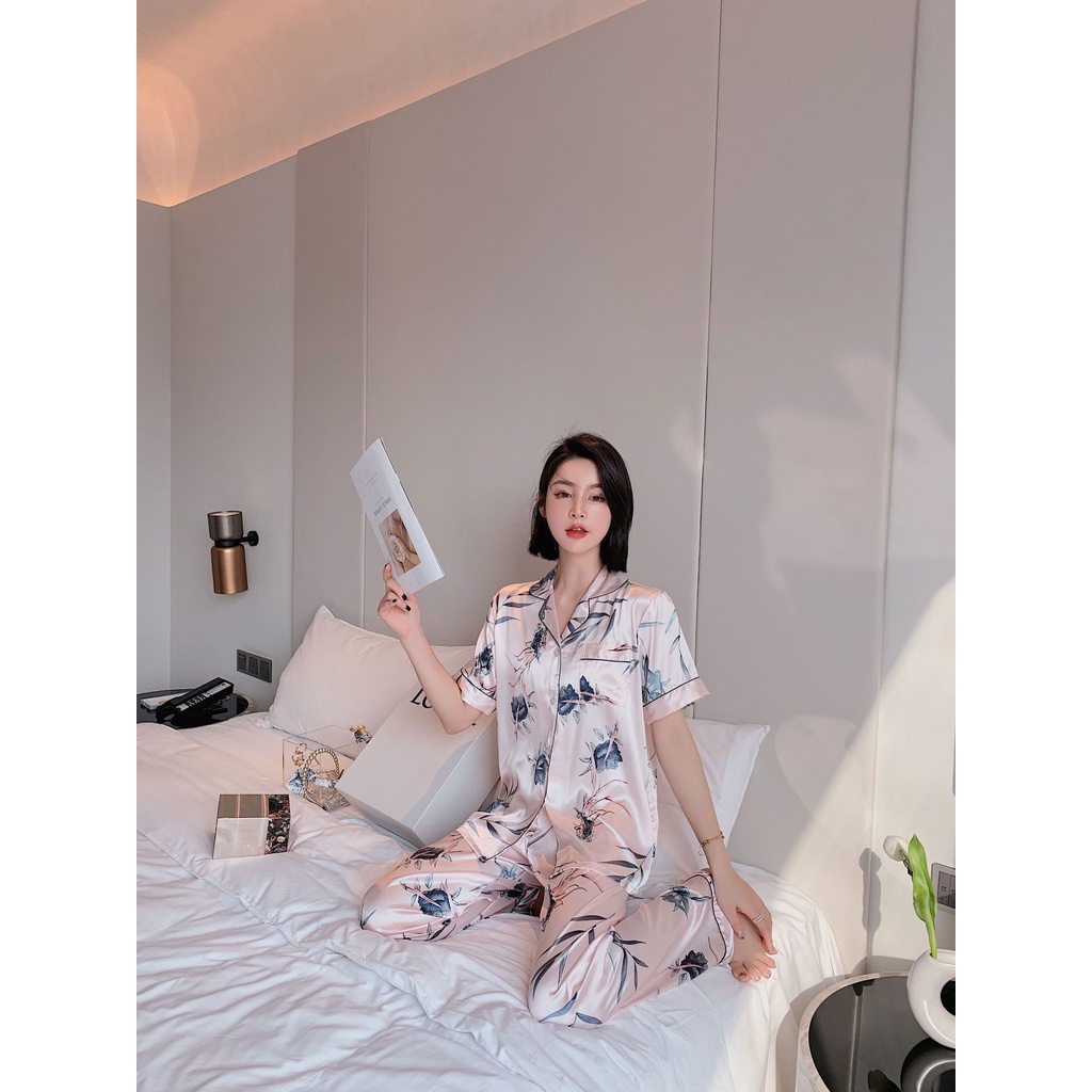 Bộ Đồ Ngủ Ngắn Tay Dáng Rộng In Họa Tiết Thời Trang Cho Nữ 2021