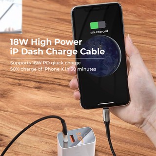 Cáp Sạc Nhanh Baseus Horizontal PD Flash Charge Data Cable Type-C To Lightning 18W Dùng Cho iPhone, iPad