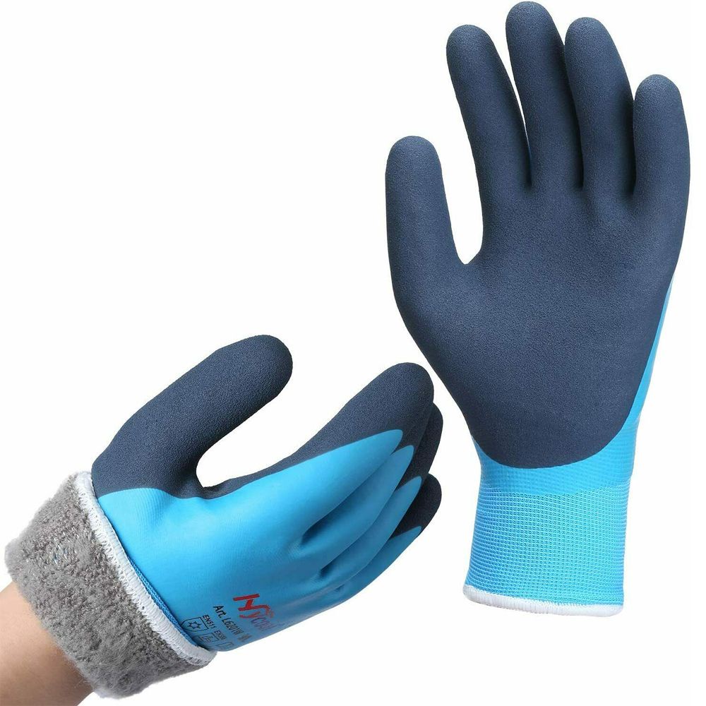 Găng tay làm việc cao su dày phối len cashmere chống lạnh/thấm nước giữ nhiệt mùa đông MELODG -30°