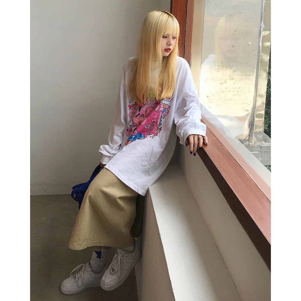 Áo thun tay dài form rộng GIRL NEKO.SG, Áo thun Streetwear Ulzzang SWT71