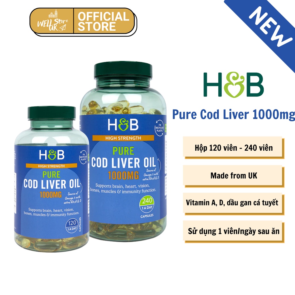 Dầu gan cá tuyết Cod Liver 1000mg lọ 120 viên