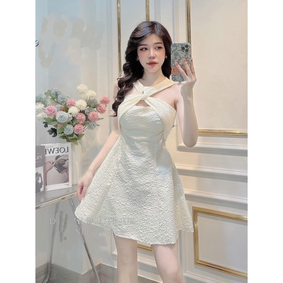 Đầm xoè nữ form ngắn siêu quyến rũ siêu hack dáng, đầm yếm nữ form xoè siêu tôn dáng chất thun xốp MIDORI247