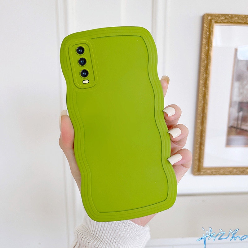 Ốp Điện Thoại Màu Xanh Lá Matcha 3D Cho Vivo Y20 Y20i Y12S Y12A Y20S Y33S Y21T Y11 Y33T Y21 Y17 Y12 Y15 V20 Pro S1 Y19 V9 Y85