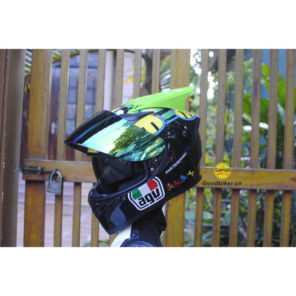 Mũ Fullface JK 316 lên tem Rùa AGV và sừng