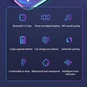 Tai Nghe Nhét Tai M9 TWS Bluetooth 5.2 Không Dây Có Màn Hình LED Hiển Thị LED Chất Lượng Cao