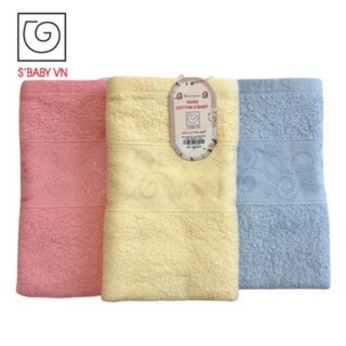 Khăn Quấn Đầu Cotton S'BABY 36x86cm Sản Xuất Từ Nguyên Liệu Tự Nhiên Mềm Mại, An Toàn Cho Da - 8936137961155