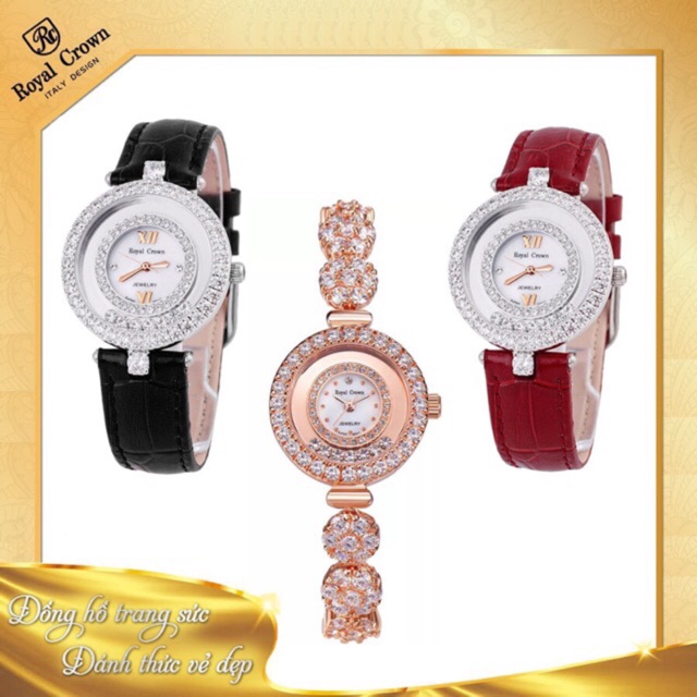 Combo 2 Đồng Hồ Nữ Chính Hãng Royal Crown 5308J-RG + 3628ST (đỏ,đen) | BigBuy360 - bigbuy360.vn