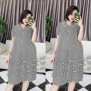 Váy bầu, đầm bầu sơ mi kết hợp sau sinh