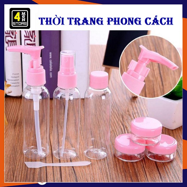 Bộ 7 Món Chiết Mỹ Phẩm Du Lịch Tiện Dụng - Bộ Chiết Mỹ Phẩm Du Lịch Mini Hàn Quốc 7 Chi Tiết Tiện Dụng